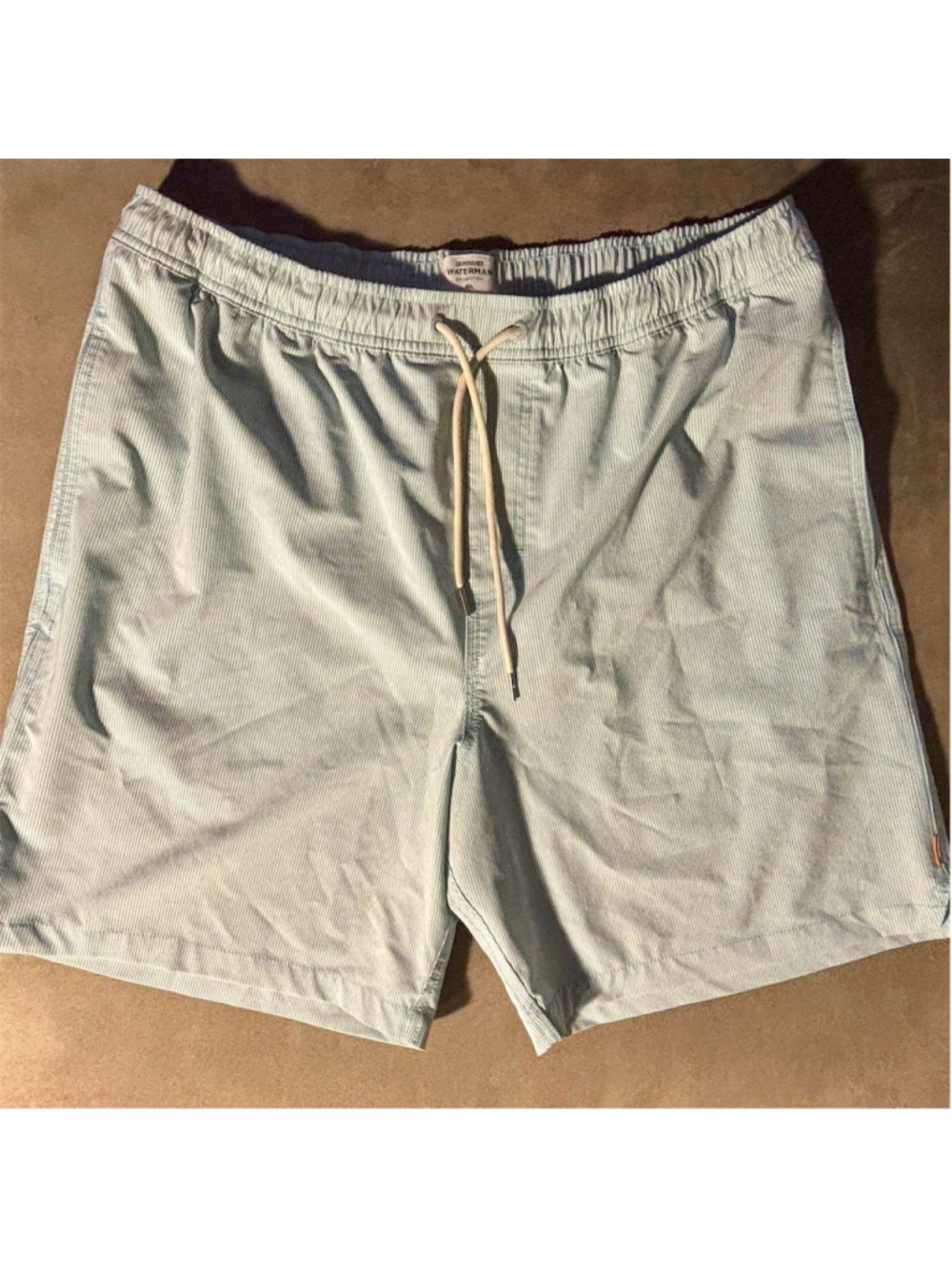 Quiksilver Waterman Men's Swim Trunks Size XL Blue White Pinstripe Quick